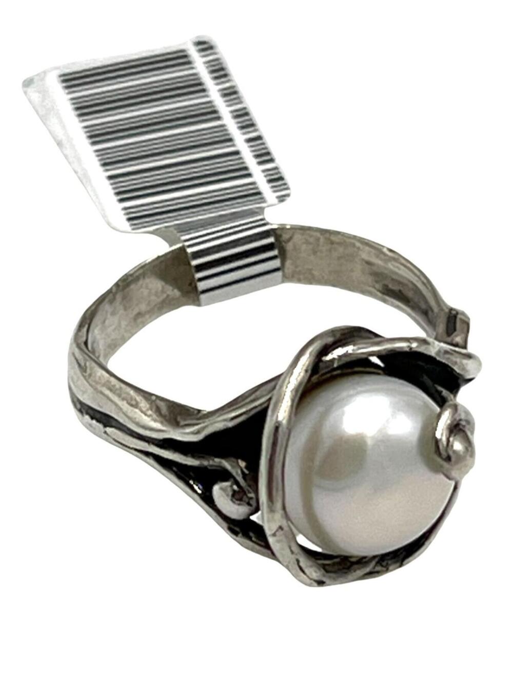 Zuman Israel Size 9 Pearl Ring in Sterling Silver